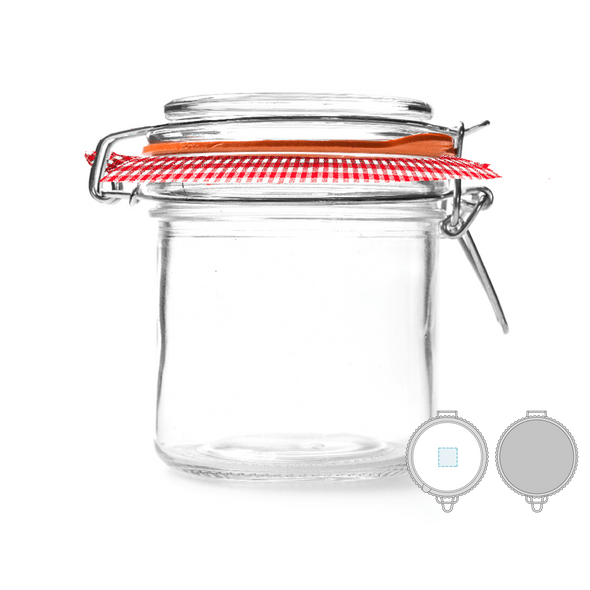 Frasco c/ Fecho Clip e Papel Vichy Transparente Cristal